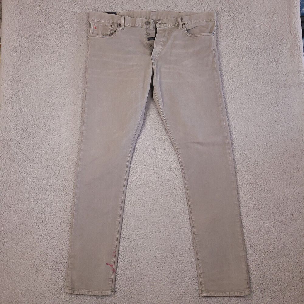 Polo Ralph Lauren Jeans Mens 39x34‎ Gray Sullivan Slim Fit Denim Dungarees